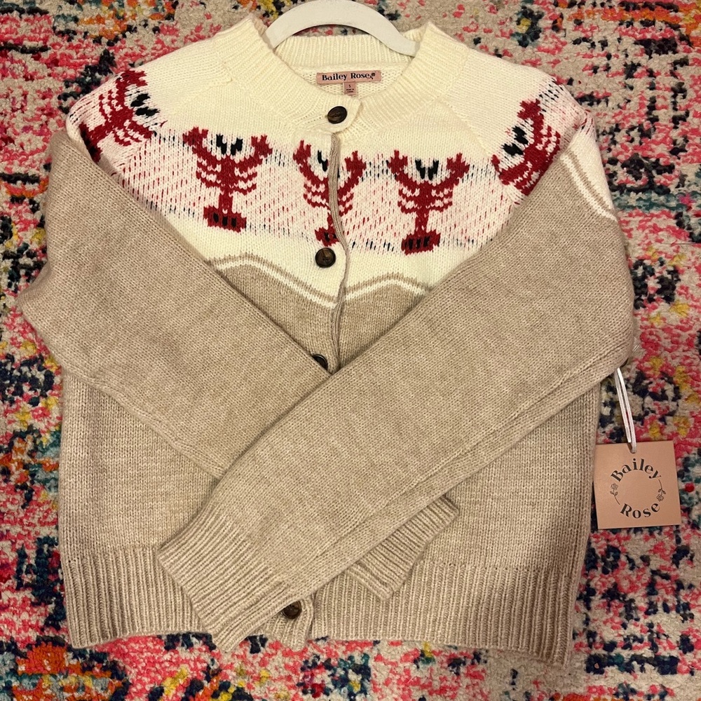 NWT Bailey Rose Lobster Cardigan